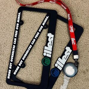 Brand new Illest license plate frame, lanyard, keychain & pin